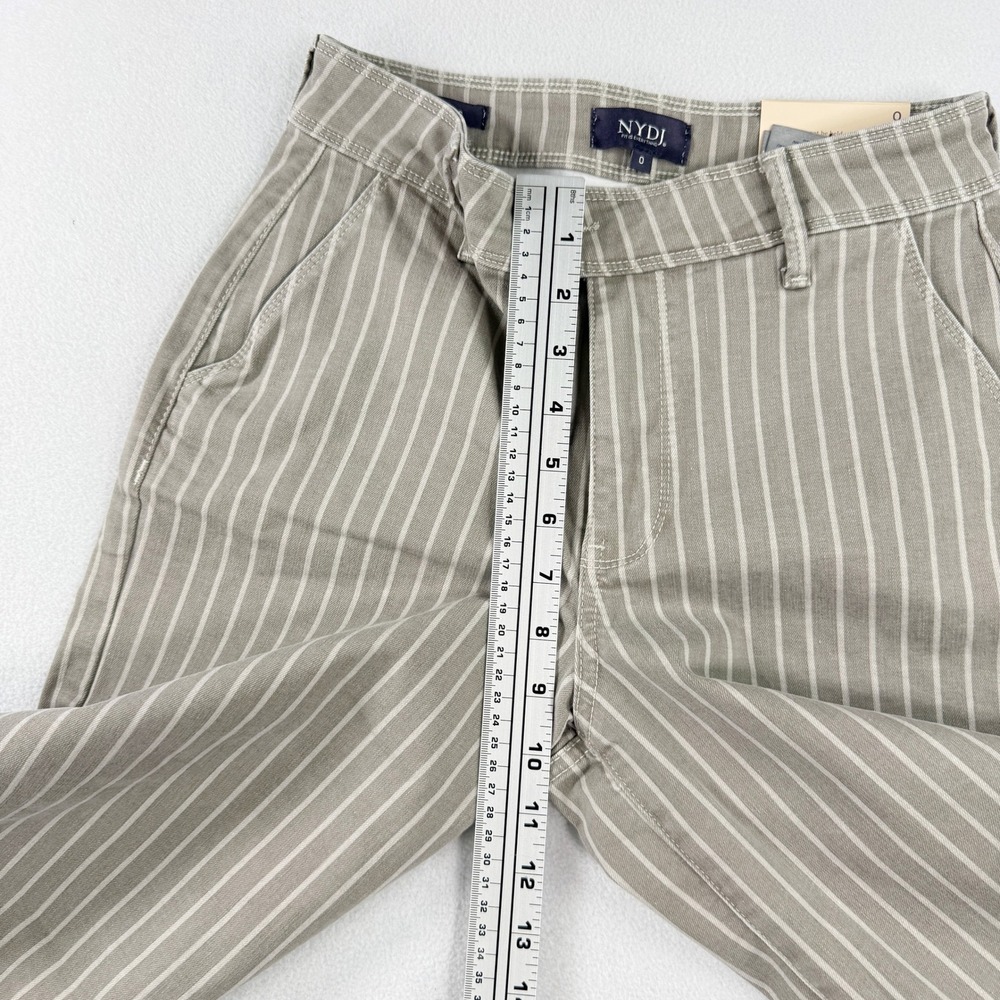 Nydj Mona Wide Leg Striped Denim Jeans Size 0 Ankle Length‎ NEW - Picture 7 of 9
